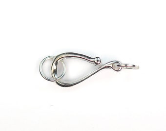 Lot de 2 fermoirs crochet en argent sterling 925, crochet en S, longueur 12 mm, largeur 7 mm, anneau fermé 5 mm/6 mm