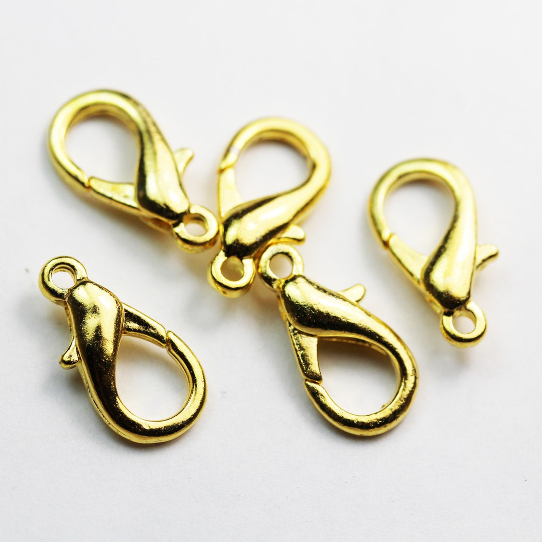 10pcs Jewellery Findings Lobster Clasp Gold Plated Brass,18x9mm Hole1