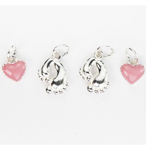 FeatherWish 925 Sterling Silver 'Forever Love' Heart Bead Charm - Pink Crystal, For Bracelets, Genuine