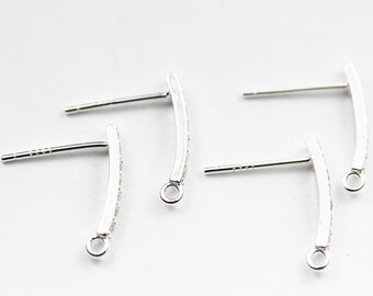 Earring findings 2pairs 925 sterling silver cubic zirconia jewellery findings earwire , 14*13mm fishhook with1mm coil