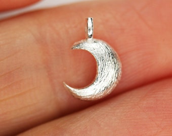 Beautiful Sterling silver 925 sterling Sterling Silver Antiqued Moon Charm Beautiful Sterling silver 925 sterling Sterling Silver Antiqued Moon Charm