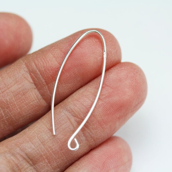 Arc 30mm 4pcs earring hook,925 sterling silverjewellery findings earwire , 30mm long,14mm wide, 20gauge