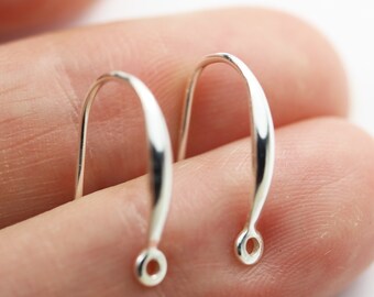 Earring findings 4pcs 925 sterling silver jewellery findings earstud, 16mm length drop with loop, hole1mm