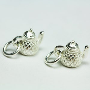 Charms 2pcs 925 sterling silver jewellery findings charm beads ,teapot charm,8.5*10.5mm