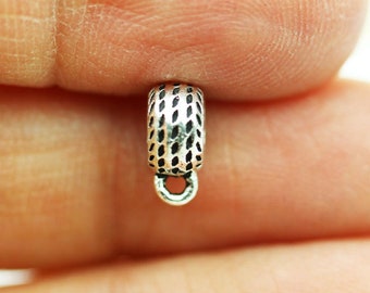 Connector beads 6pcs antiqued 925 sterling silver jewellery findings ,3.5*6.5mm rondelle with loop,3.5mm hole,1mm loop