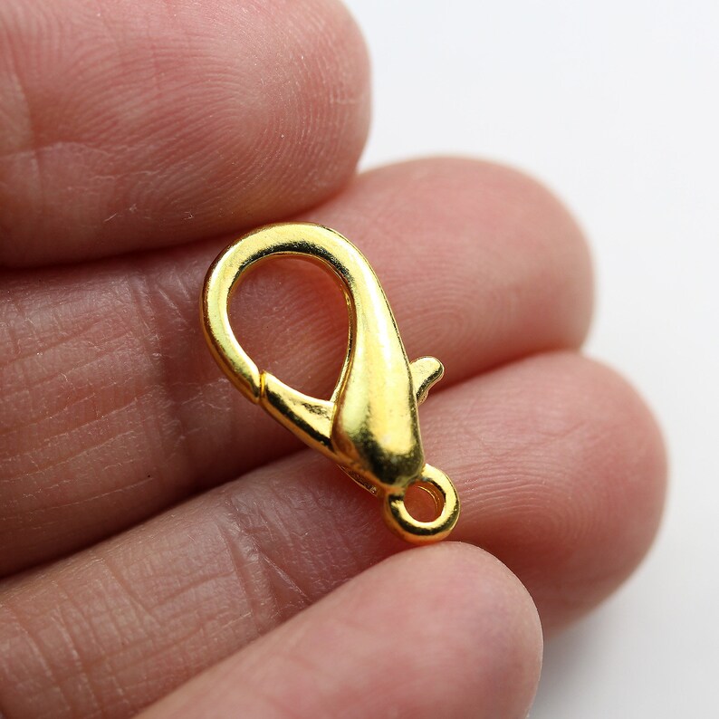 FDC0360 10pcs Jewellery findings Lobster Clasp Gold plated brass,18x9mm hole1.5mm
