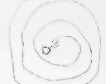 Chain necklaces 1pc/5pcs 16/18" 925 sterling silver curb chain jewellery necklace, 1.1 mm chain, 5mm ring clasp