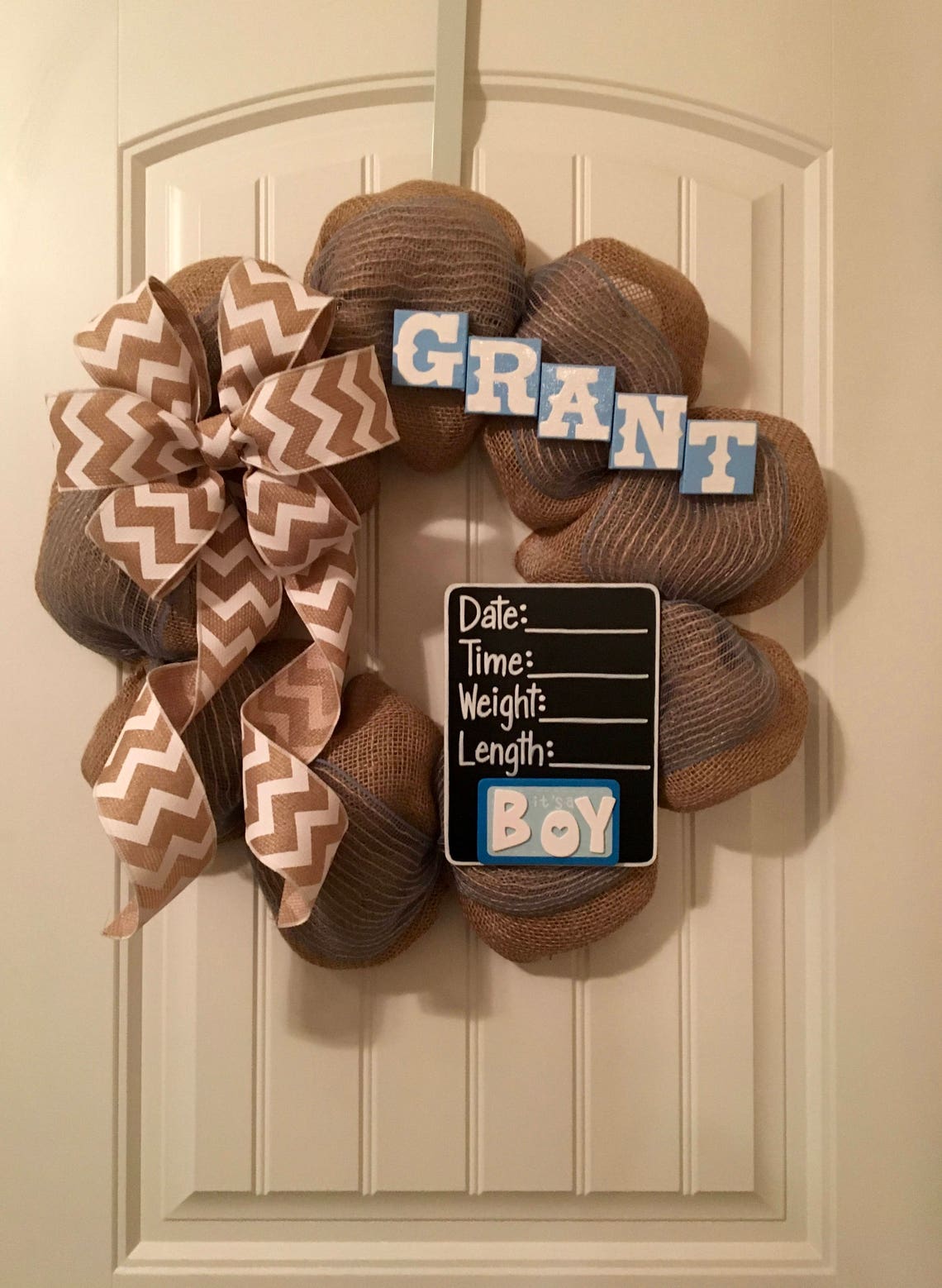 Baby Boy or Girl Nursery Hospital Door Wreath Baby Shower Gift Etsy