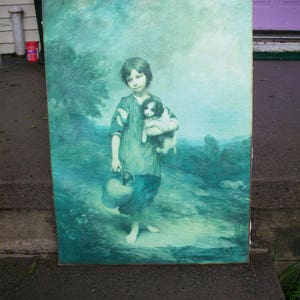 Large Painting artist Thomas Gainsborough Cottage Girl with Dog, Masterpiece Reproduction Company, Renaissance 18th century art, Wall decor