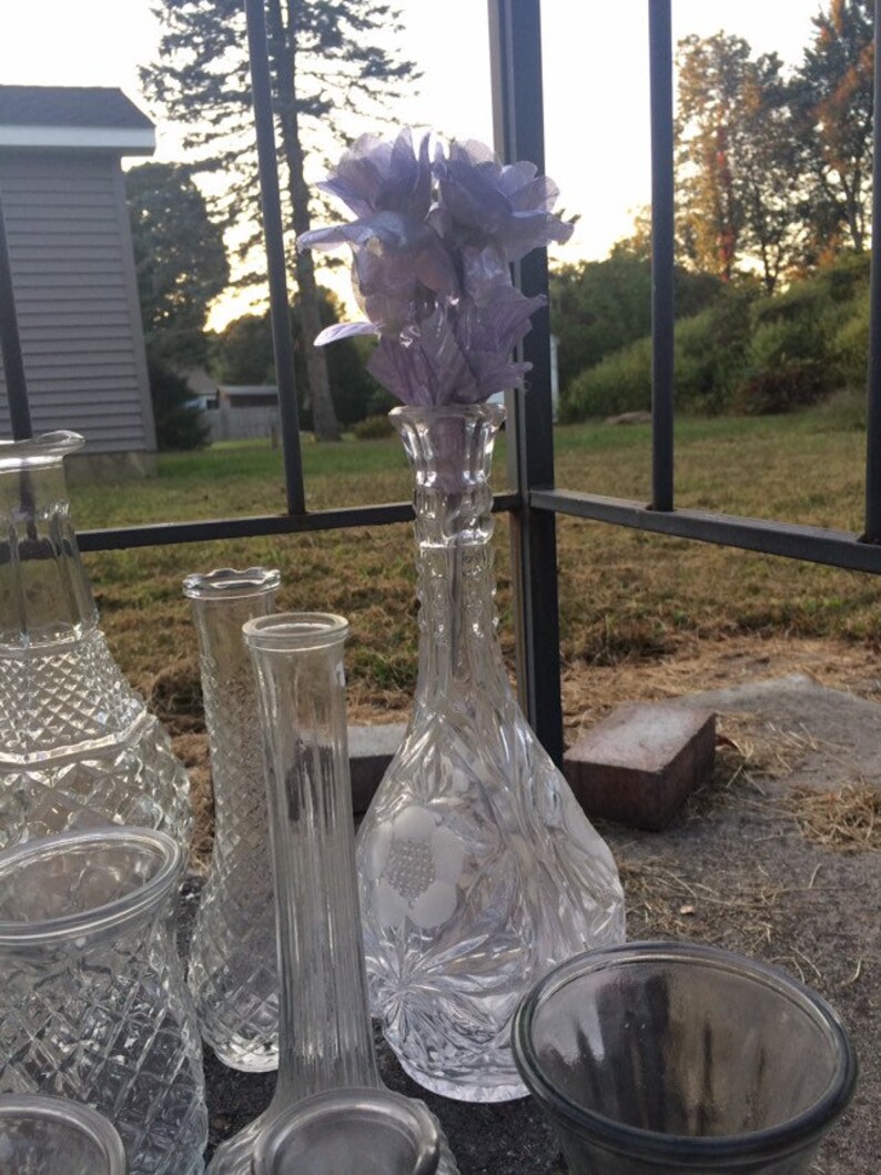 Vintage Clear Glass Bud Vases Set of 12 Instant Collection Etsy