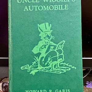 Vintage Green Hardcover Uncle Wiggily&#39;s Automobile by Howard R. Garis Nursery kids children&#39;s bookshelf copyright 1939