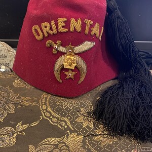 Vintage Red Fez Hat Worn by Shriners Masonic Fraternal