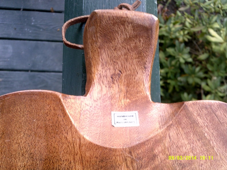 Wooden Bowl Handmade in The Philippines with leather hanger 4 Etsy