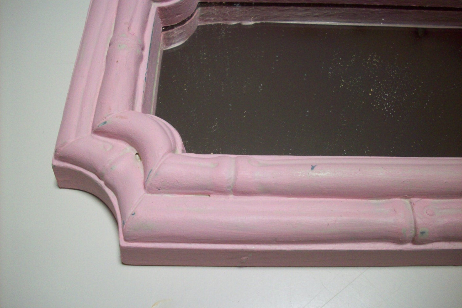 Pink nursery mirror and chalkboard vintage homco framed pink Etsy