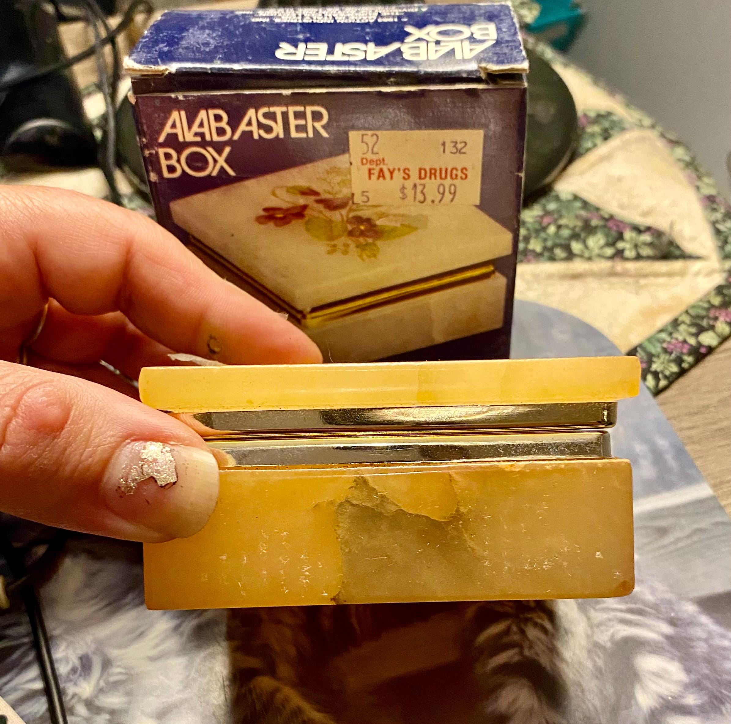 ヴィンテージ イタリアン オレンジ アラバスター ジュエリー 小物入れ