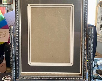 Art Deco Wood gray silver black wooden tilt tilting swinging picture table frame Rustic Vintage wedding photo prop 8 x 10 Victorian decor