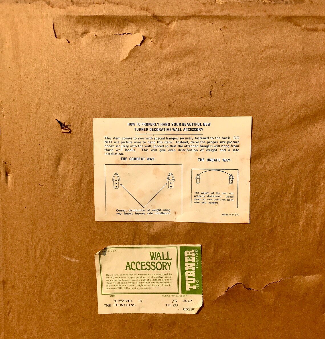 Vintage Turner Wall Accessory Hanging Framed Lithograph Art Etsy