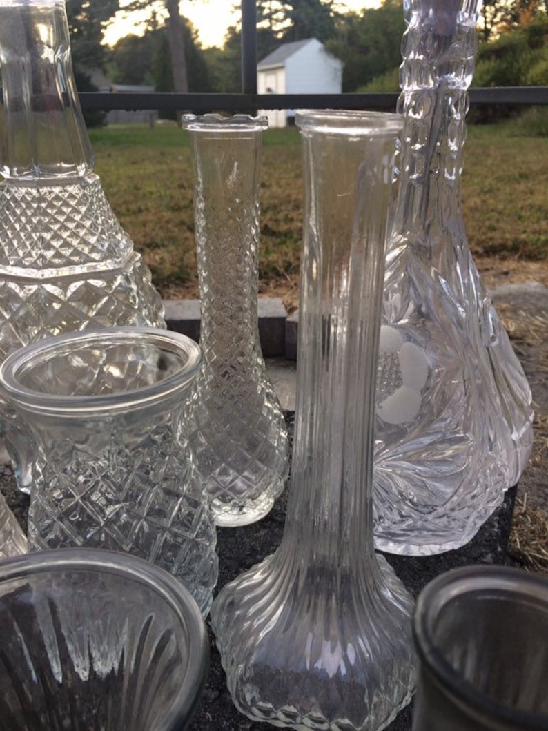 Vintage Clear Glass Bud Vases Set of 12 Instant Collection Etsy