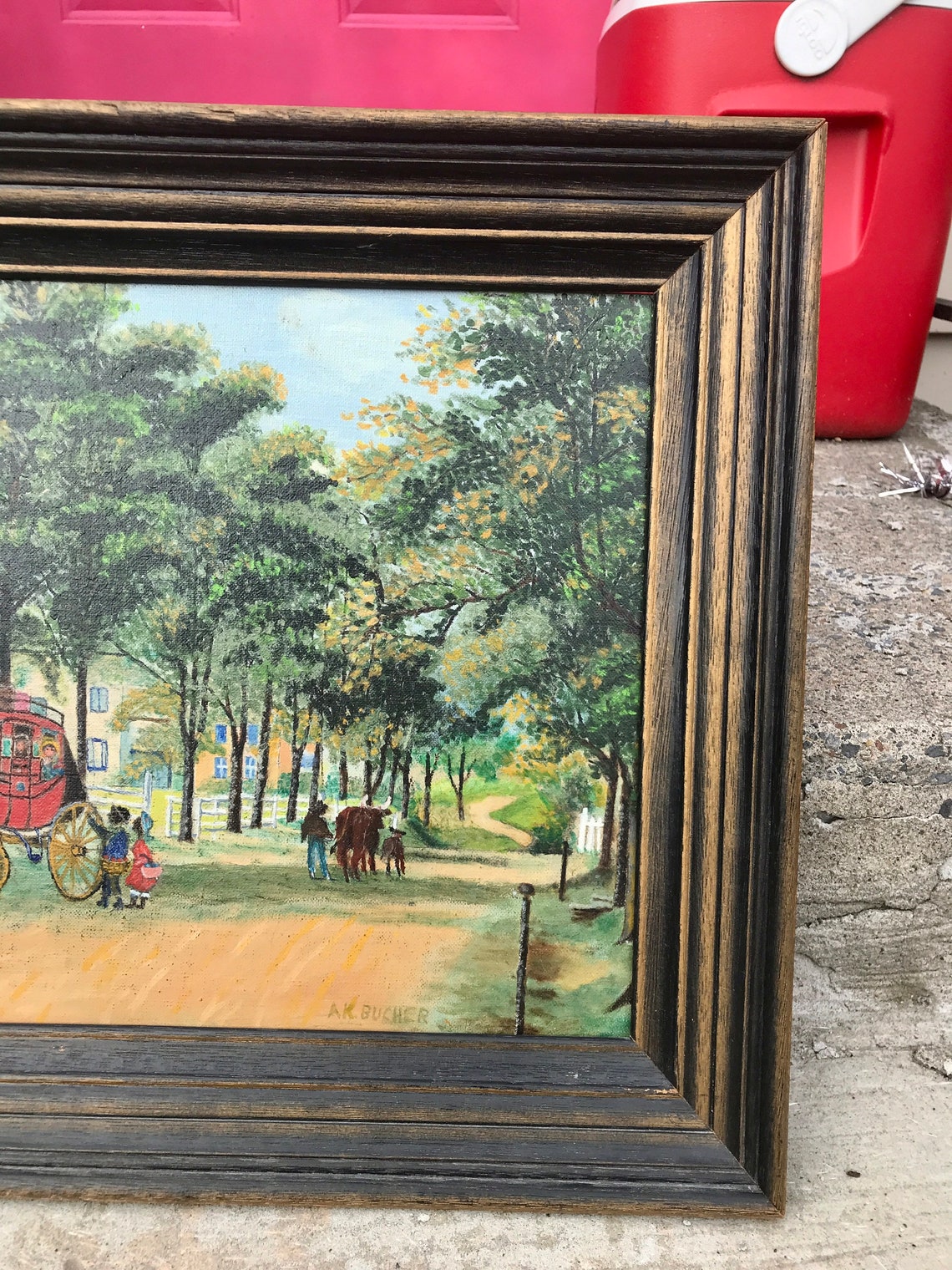 Vintage Framed Artwork Original Painting Artist Signed Wood Etsy