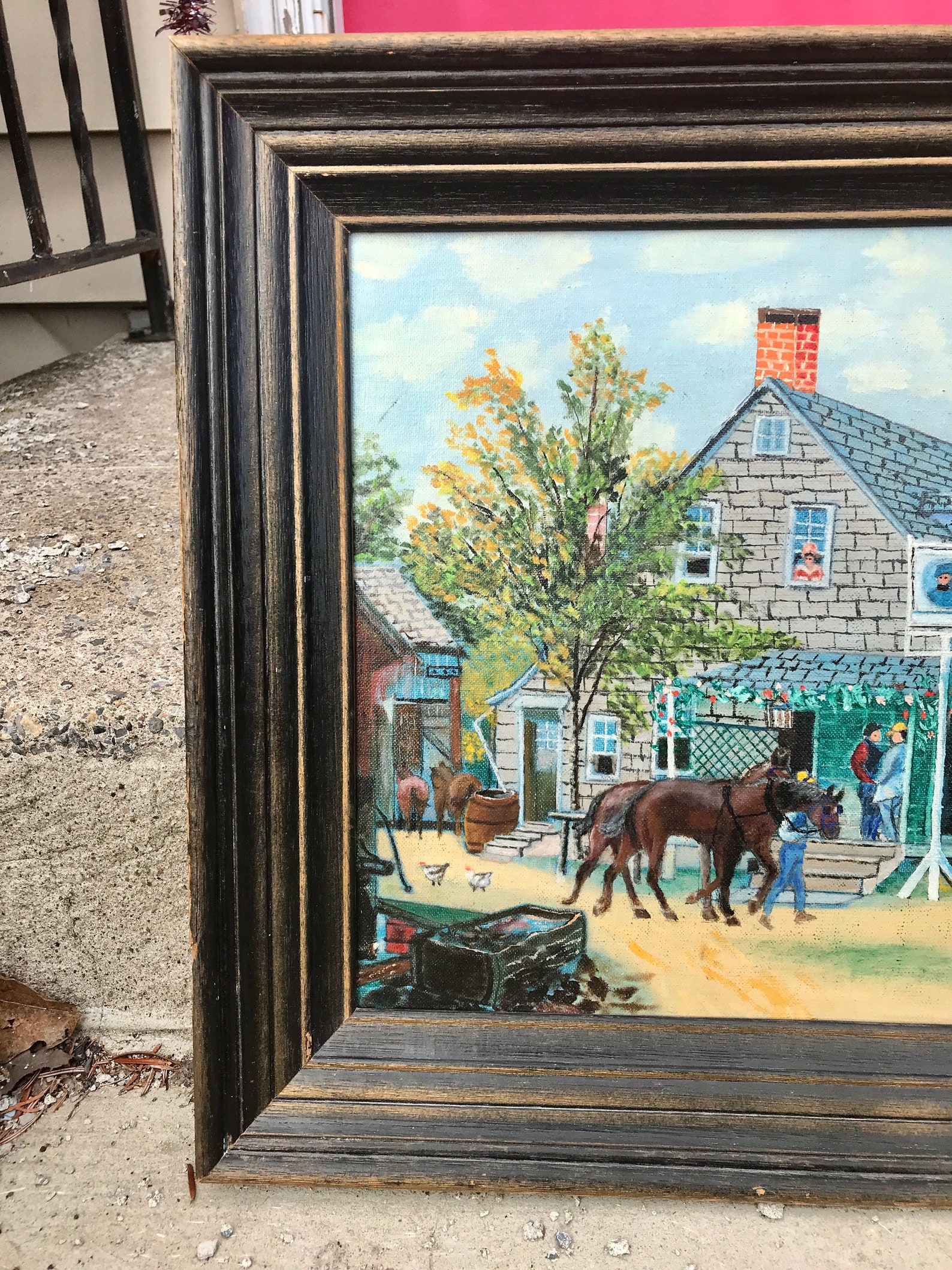 Vintage Framed Artwork Original Painting Artist Signed Wood Etsy