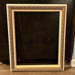 Vintage Wooden wood Open wall gallery Ornate Gold Picture frame Mid century modern Farmhouse Photo display Rustic Wedding decor