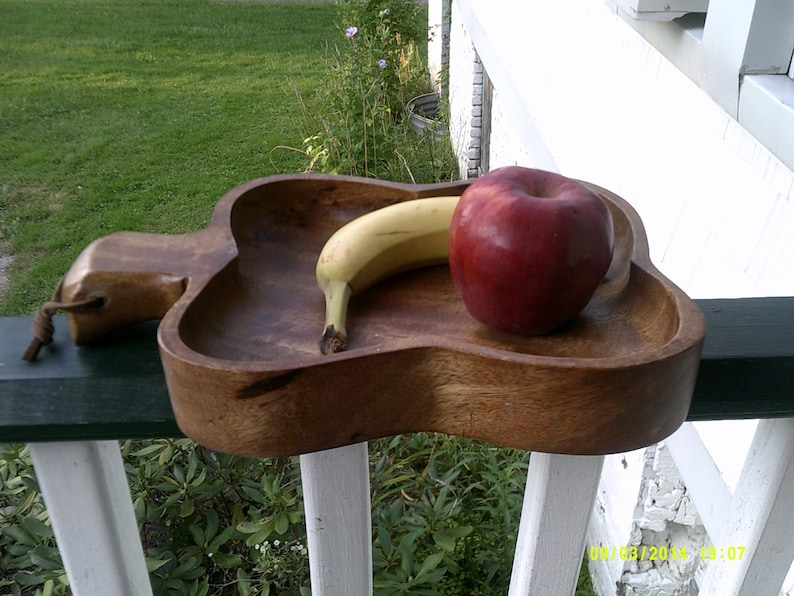Wooden Bowl Handmade in The Philippines with leather hanger 4 Etsy