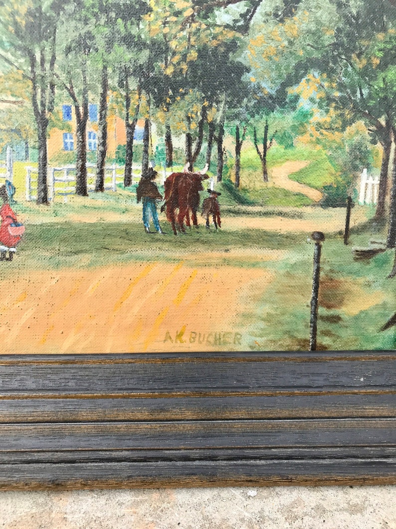 Vintage Framed Artwork Original Painting Artist Signed Wood Etsy