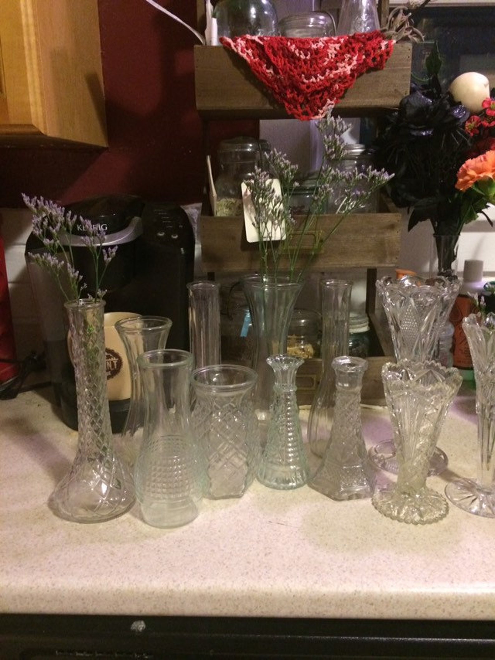 Vintage Clear Glass Bud Vases Set of 12 Instant Collection Etsy