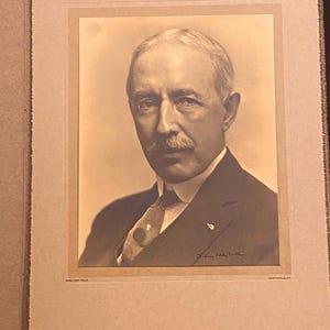 Large Antique Professional Studio Photograph of well dressed  man black and white portrait in original Carboard New York 1800's early 1900's