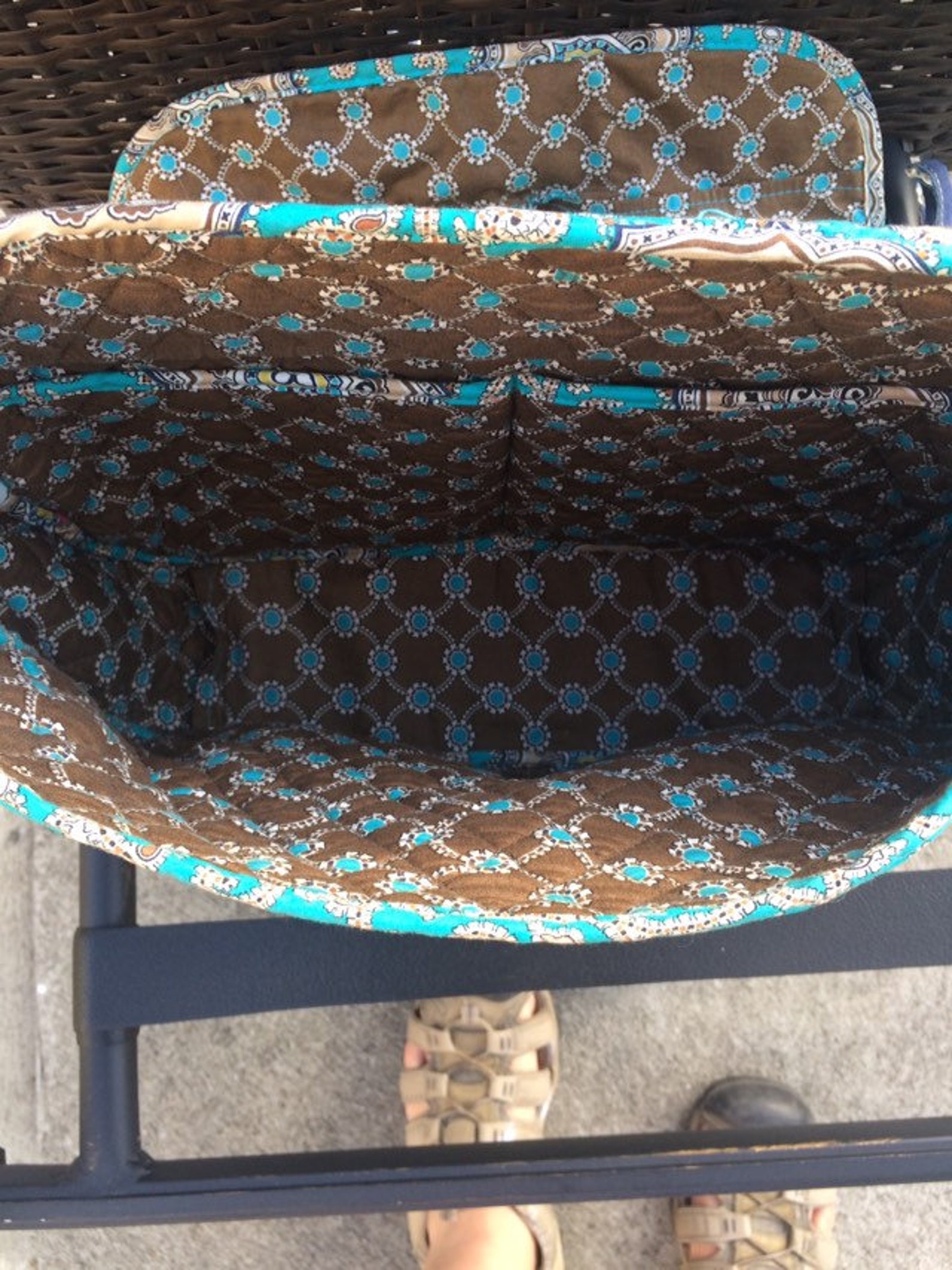 Vera Bradley Messenger Bag Retired pattern Totally Turquoise Etsy