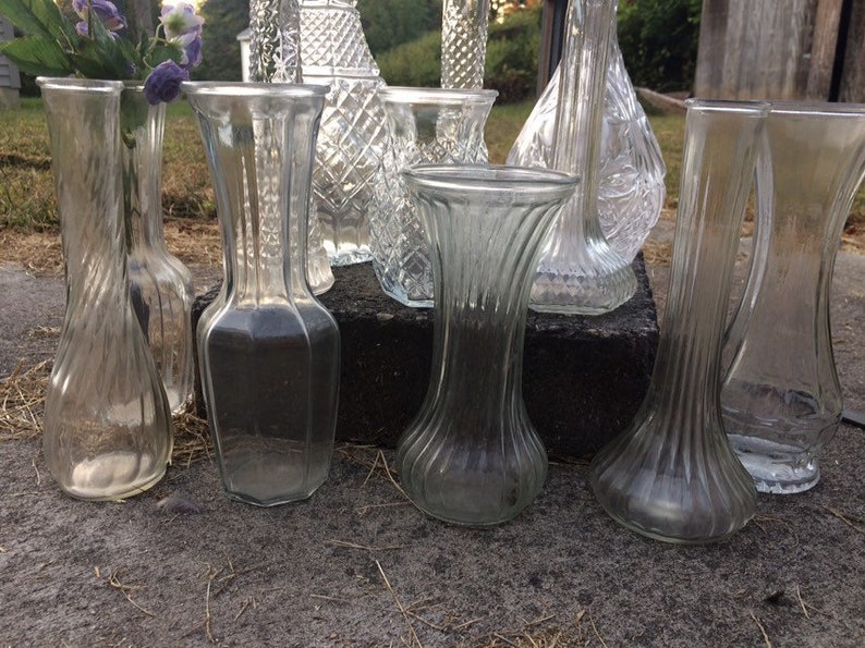 Vintage Clear Glass Bud Vases Set of 12 Instant Collection Etsy