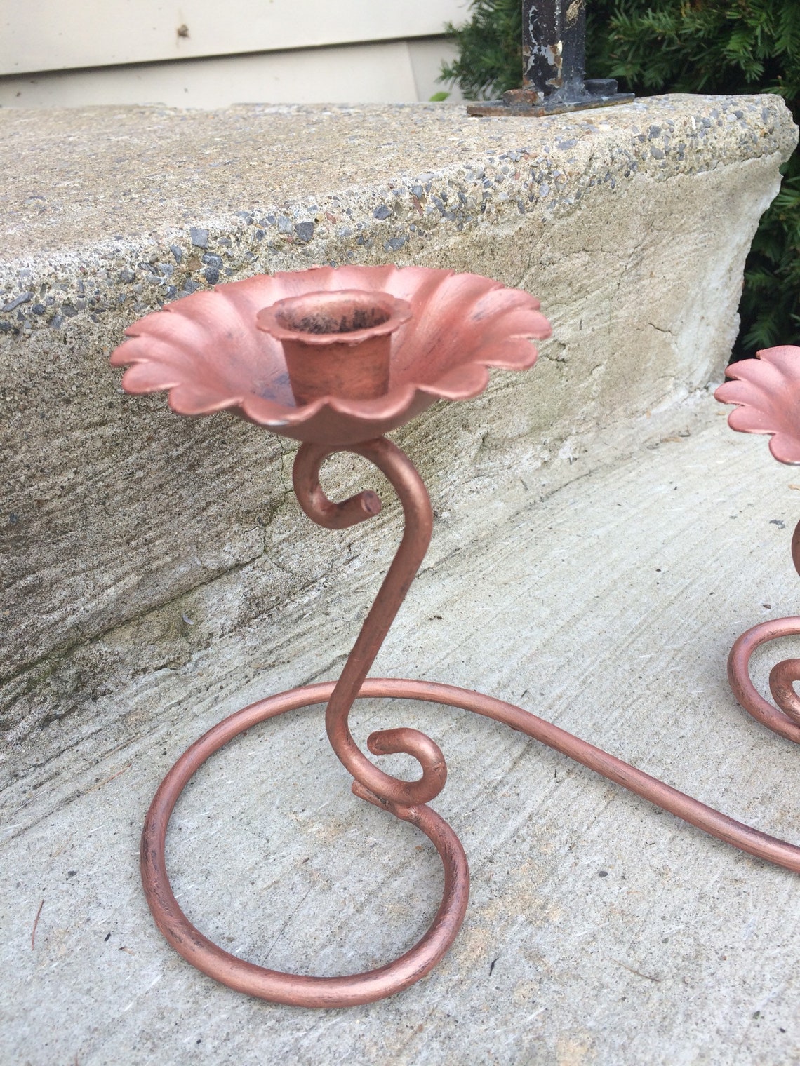 Rose Gold Candle Holder Centerpiece Vintage Home Interiors Etsy