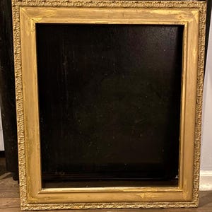 Antique Gold Wood wooden floral ornate gesso picture frame Open wall gallery frame Rustic wedding photo prop Modern farmhouse