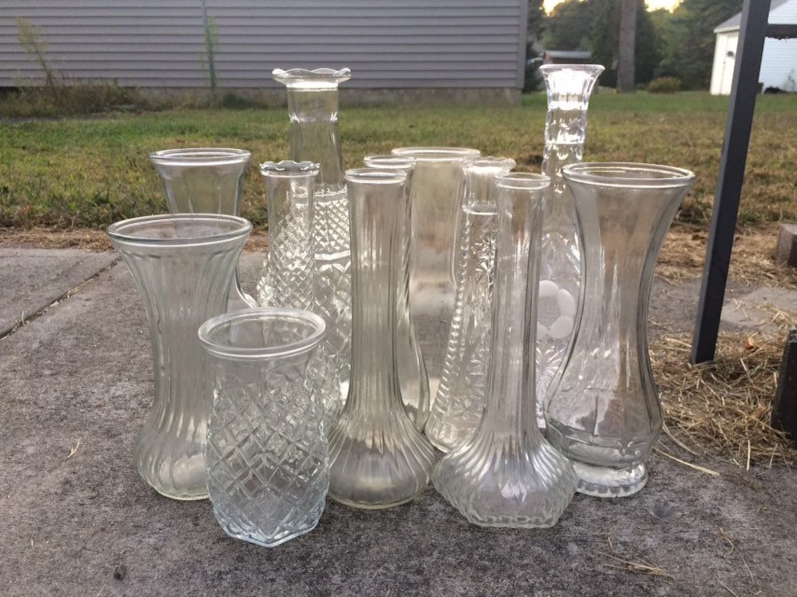 Vintage Clear Glass Bud Vases Set Of 12 Instant Collection Etsy