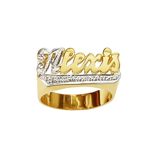 Custom Gold Name Ring Solid Gold 10k or 14k Fine Jewelry Etsy