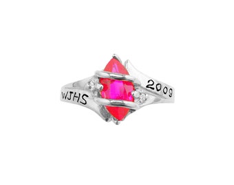 Sterling Silver Elegantly Cute Marquise Class Ring (Item: CLASS72 )