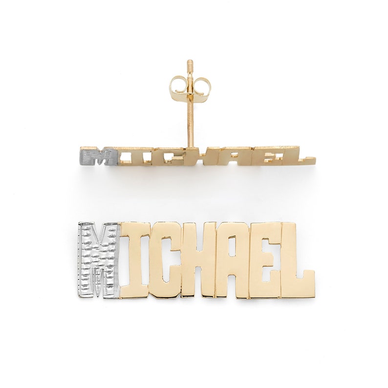SNS807 Silver 1 Classic Modern Name Earrings