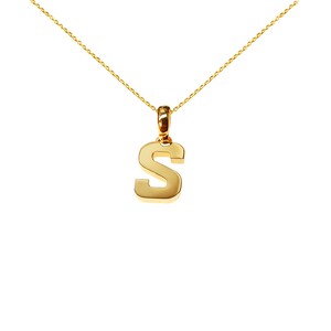 Colar Inicial Simples e Delicado em Ouro Vendido 10k ou 14k | Letra Única | Colar inicial personalizada | Colar diário (item: LEE013)