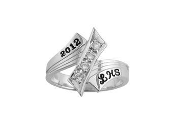 Sterling Silver 16mm Staggered Shining Class Ring (Item: CLASS31 )