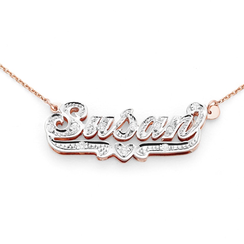 Solid Gold Name Necklace Custom Fine Jewelry 16 or Etsy