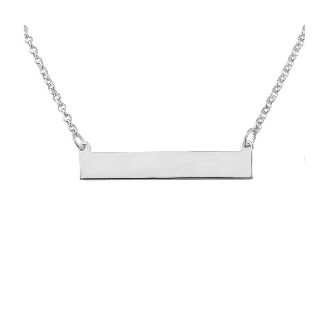 Sterling Silver Necklace | ID Tag | Silver Bar | Minimalist
