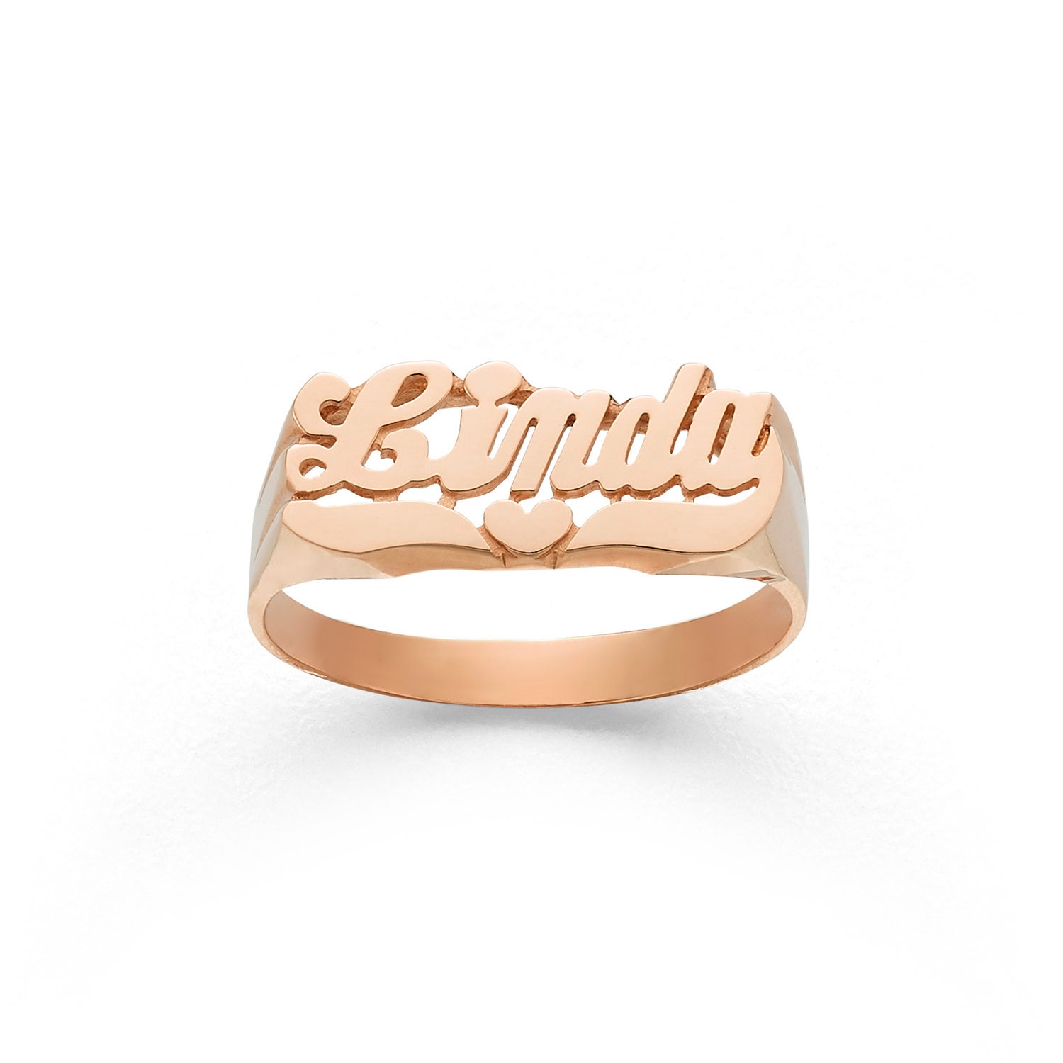 Custom Gold Name Ring Solid Gold 10k or 14k Gold Fine | Etsy