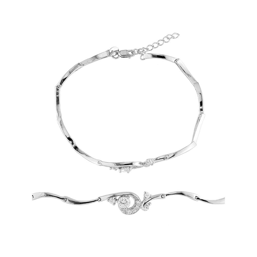 C-368 Sterling Silver With Cubic Zircons on Twinkling Perly