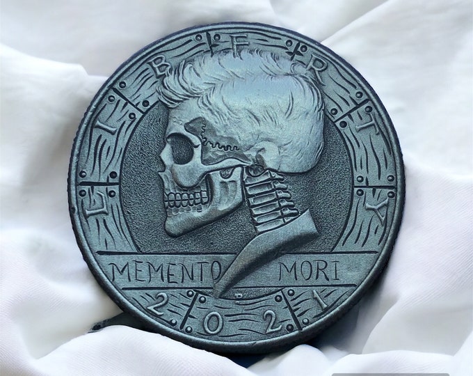 Hobo Nickel Skull Kennedy Half Dollar Love Token hand engraved-fathers day gift-day of the dead