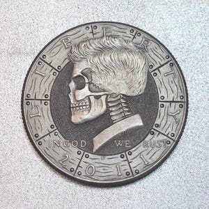 Hobo Nickel Skull Kennedy Half Dollar Love Token handgraviert