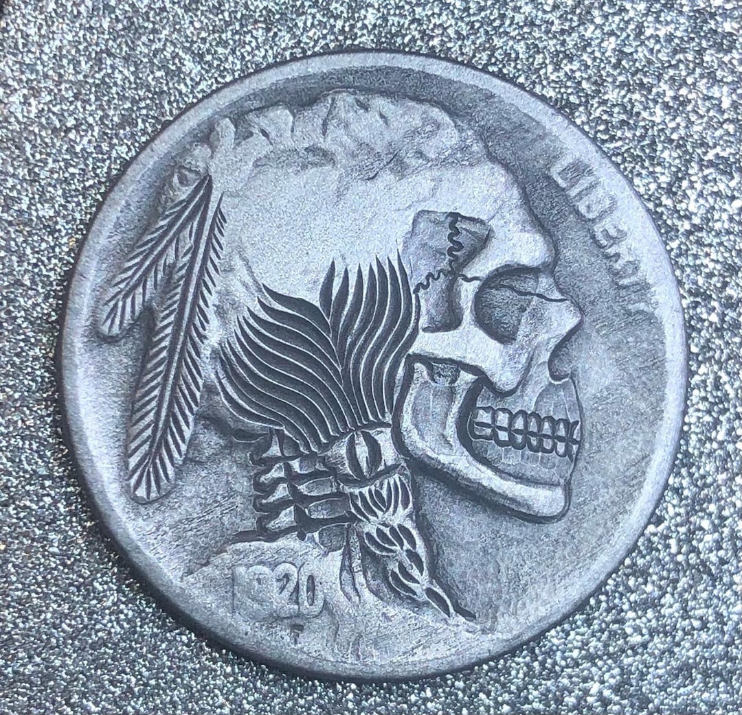 Engraved Hobo Nickel Skull Coin Art: Memento Mori Jewelry - Etsy