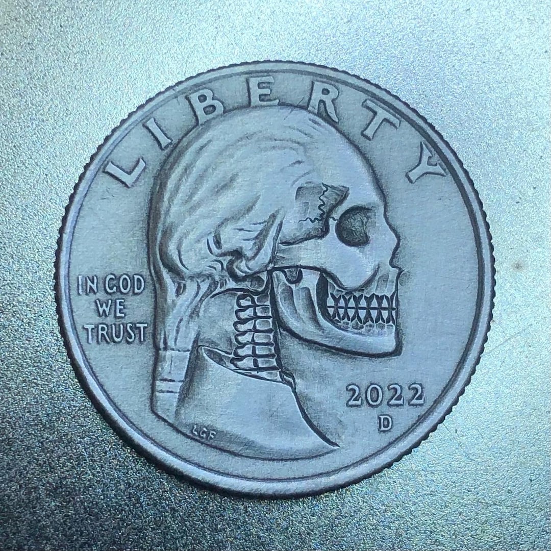 Hand Carved Hobo Nickel Skull Coin - Memento Mori Art - Etsy