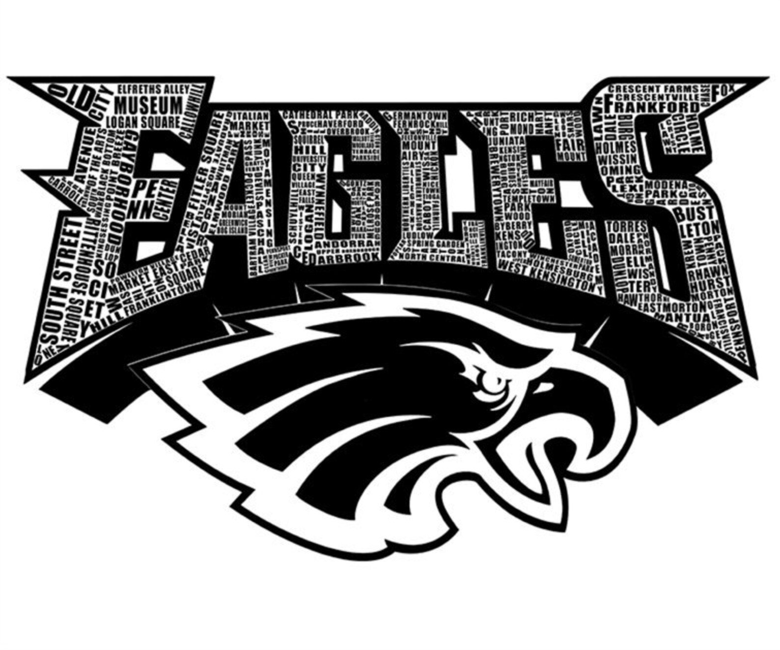 Philadelphia Eagles Typography Art on Canvas | Etsy