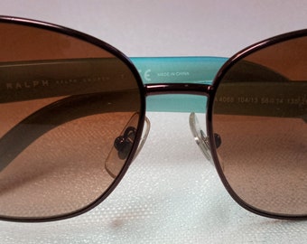 Classic Look Ralph Lauren Designer Sunglasses Bronze Brown and Green