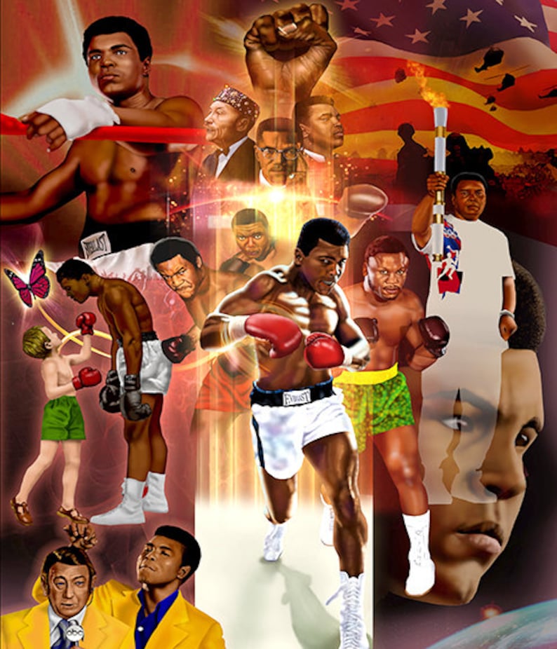 Ali Collage Muhammad Ali Collage Canvas Art - Etsy